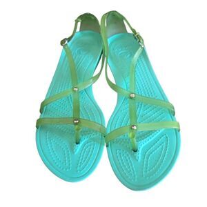 Crocs womens Sz 10 green Really sexy jelly flip sandals